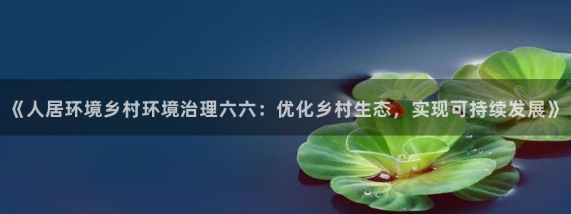 凯发k8国际唯一：《人居环境乡村环境治理